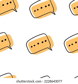 Seamless pattern Doodle cloud with text, message