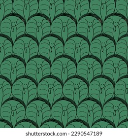 Seamless pattern with Doodle Cobra. Wallpaper print with Snakes. Hand Drawn Serpent. Vector illustration. Endless background with Snake.
