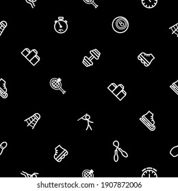 Seamless Pattern Doodle Collection Sport Vector Design Style Background Healthy Lifestyle Fitness Illustration Icons