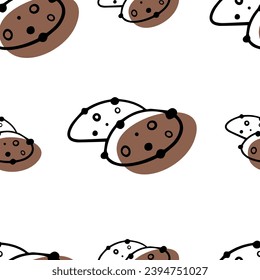 Seamless pattern 
Doodle cookies. Christmas cookies. Sweets for children