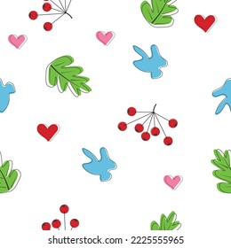 Seamless pattern. Doodle drawing. Simple vector illustration, cute drawing for print