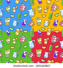 Seamless pattern doodle of drink element . Can use for fabric etc