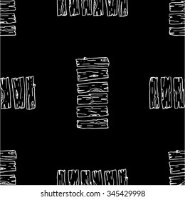 Seamless pattern with doodle fence. Hand-draw cartoon background.