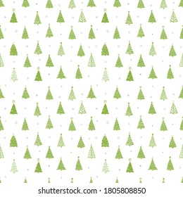 Seamless pattern with doodle fir trees. Can be used for wallpaper, pattern fills, textile, web page background, surface textures