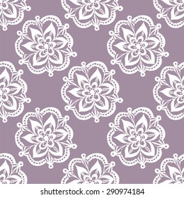 Seamless pattern with doodle flowers.