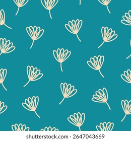 Nahtloses Muster mit einem Doodle von Blumen. Nahtloses Muster für Grafikdesign, Gewebe oder Papier.