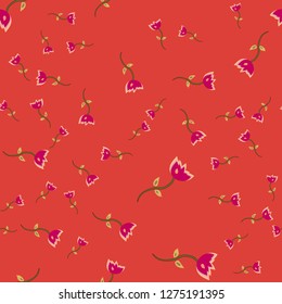 Seamless pattern from doodle flowers. Vector illustration on color background.