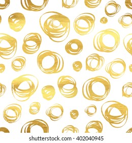 Seamless pattern with doodle golden ornament. Vector illustration