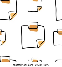 Seamless pattern Doodle hand draw reminder sticker