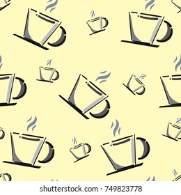 seamless pattern doodle hot cup