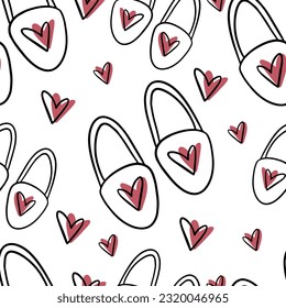 Seamless pattern Doodle house slippers. Autumn comfort