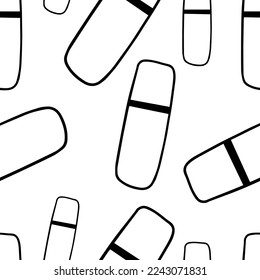 Icono de doodle de patrón impecable. lápiz labial. ilustración vectorial