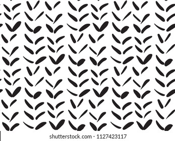 Seamless pattern with doodle knitting braids, stylized sweater fabric, wheat grains texture. Abstract geometric weaving ornament. Cute vector design for textile print, winter decoration, wallpaper.