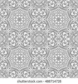Seamless pattern doodle ornament, background. Coloring Ethnic motives. Zentangl