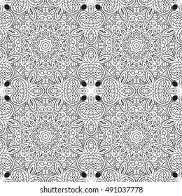 Seamless pattern doodle ornament. Coloring Ethnic motives. Zentangle