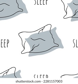 Seamless pattern Doodle pillow, healthy sleep