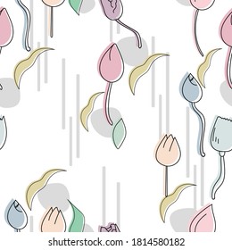 Patrón sin foco con dibujos de garabatos de tonos suaves y trazos negros, manchas grises y líneas sobre un fondo blanco. ilustración vectorial para diseño y creatividad