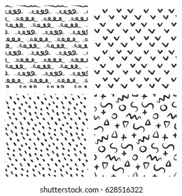 Seamless pattern doodle set