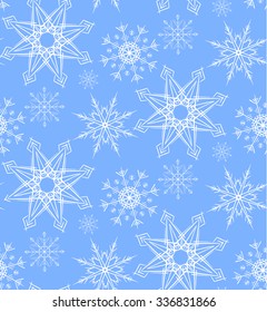 Seamless pattern with doodle snowflakes for your creativity