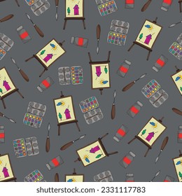 seamless pattern, doodle style art elements pattern for wrappping paper, background, and other designs