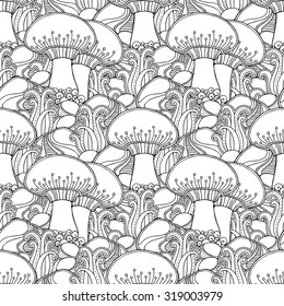 Seamless Pattern Doodle Style Floral Ornate Stock Vector (Royalty Free ...