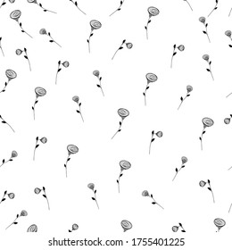 Patrón sin foco en estilo doodle. Flor de rosa. Vector. Aislado sobre un fondo blanco.