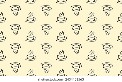 seamless pattern. doodle pattern. a pattern for textiles. textile. package. package. print. background. colored background. beautiful pattern style. coffee. a cup of coffee.