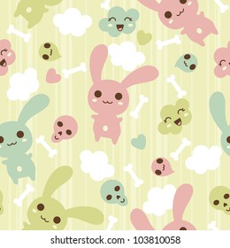 Seamless pattern with doodle. Vector kawaii illustration.