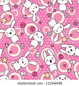 Seamless pattern with doodle. Vector kawaii illustration.