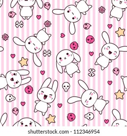 Seamless pattern with doodle. Vector kawaii illustration.