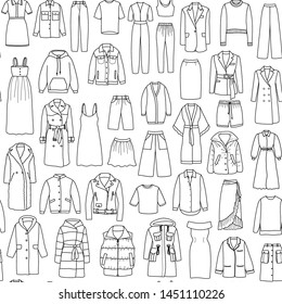 Seamless Pattern of Doodle Vector Womens Clothing Set