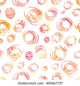 Seamless pattern with doodle watercolor ornament