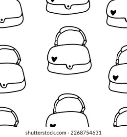 Seamless pattern Doodle women is handbag 