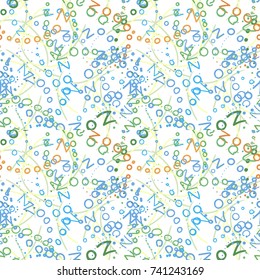 Seamless pattern of doodle words. Illustration with hand lettering. Vector ornament