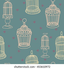 Seamless pattern with doodle.Cages seamless texture on a background vectors