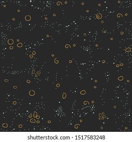 Seamless Pattern with Doodles and Dots. Scandinavian Style. Vector Illustration