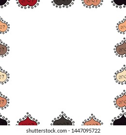 Seamless pattern. Doodles frame consists of black, gray and white border. Vector Background seamless pattern with hand drawn Frame doodle.