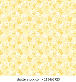 Seamless pattern with doodles, hearts and stars