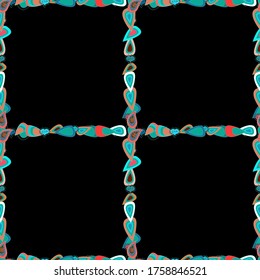 Seamless pattern. Doodles pattern style. Decorative vintage frames and borders. Border design is pattern in doodles art style. Vector.