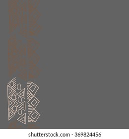 Seamless pattern, doodles,ellipses, bagels,quadrangles, triangles, vertical, copy space. Hand drawn.