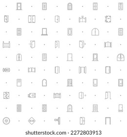 Seamless pattern with door icon on white background. Included the icons as frames, front, entry, exit, doorway, entrance, enter, open, close and design elements And Other Elements.
