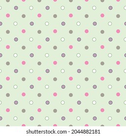 Seamless Pattern with Dot Design on Light Green Background