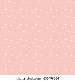 Seamless Pattern of Dot and Line Design on Pastel Orange Background