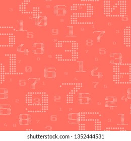 Seamless pattern with dot numbers pink for design.