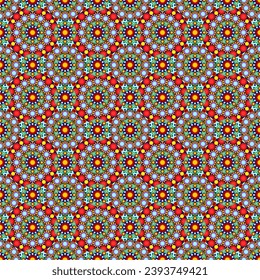Seamless pattern with dot painting mandalas art ornament decor design wallpaper print 