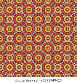 Seamless pattern with dot painting mandalas art ornament decor design wallpaper print 