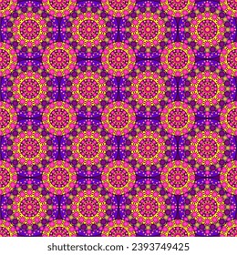 Seamless pattern with dot painting mandalas art ornament decor design wallpaper print 