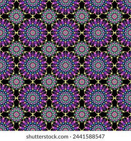Nahtloses Muster mit Punkt Malerei Mandalas Art Ornament Dekor Design Wallpaper Print	
