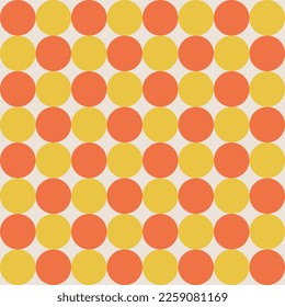 Seamless pattern with dot. Retro style. Groovy vector  background for design and card, covers, package, wrapping paper.