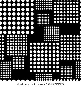 Seamless pattern of dots and geometric shapes